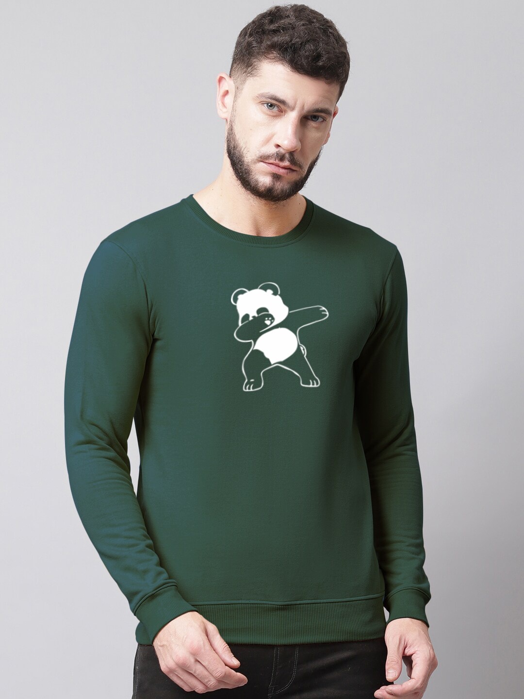 

Friskers Men Humor & Comic Printed Pullover Sweatshirt, Green