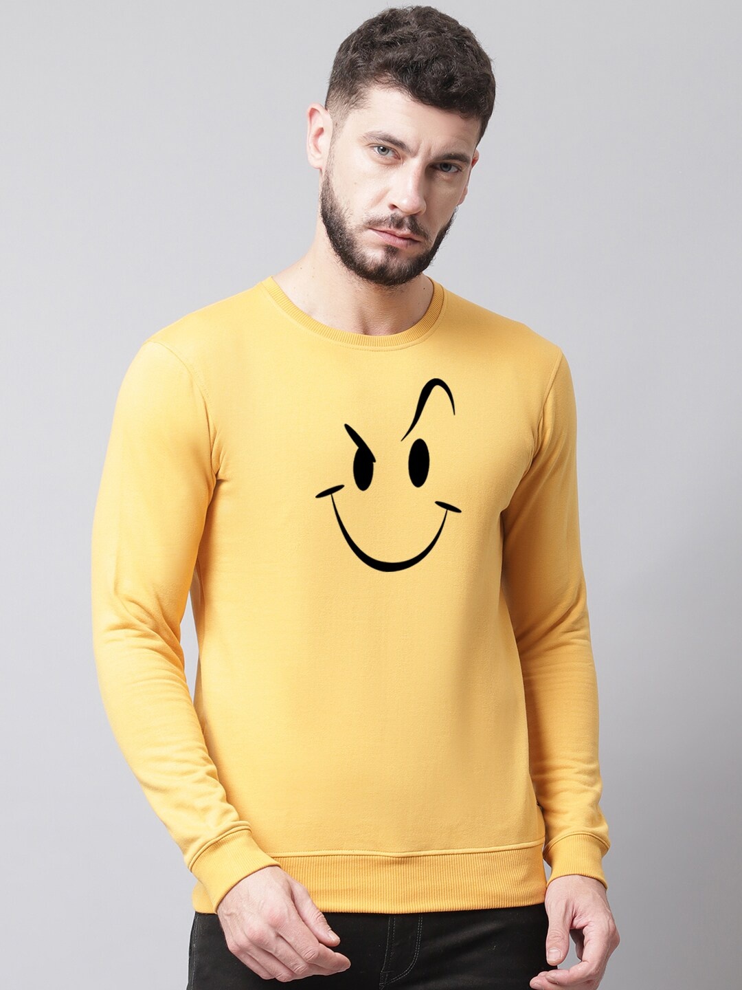 

Friskers Men Graphic Printed Pullover Sweatshirt, Gold