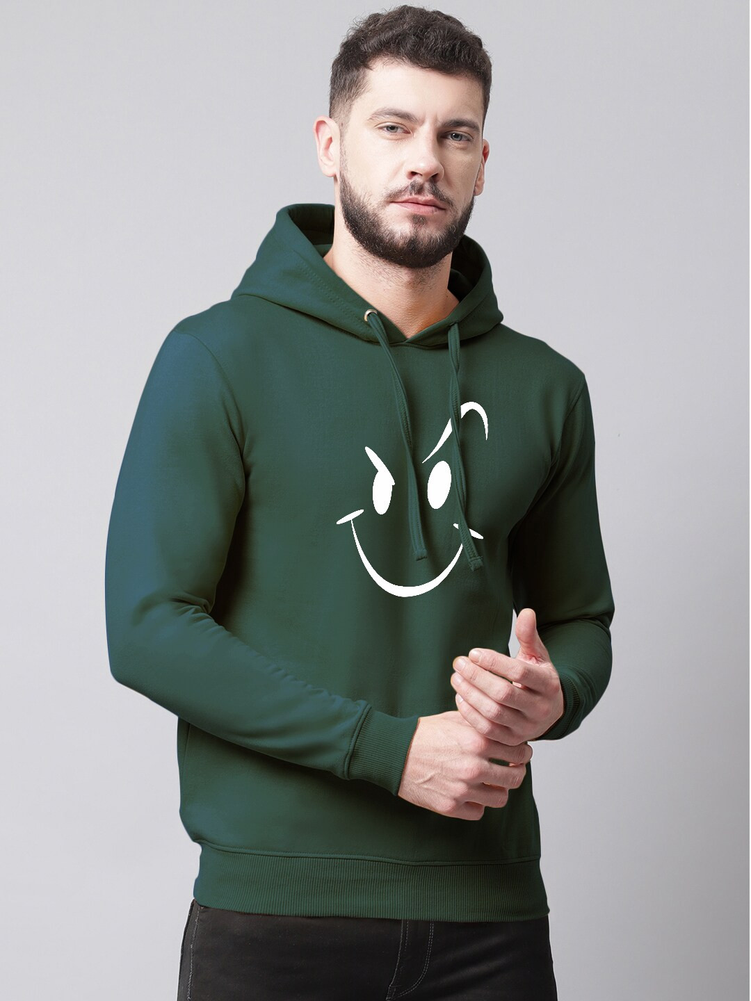 

Friskers Men Graphic Printed Hooded Pullover Sweatshirt, Green