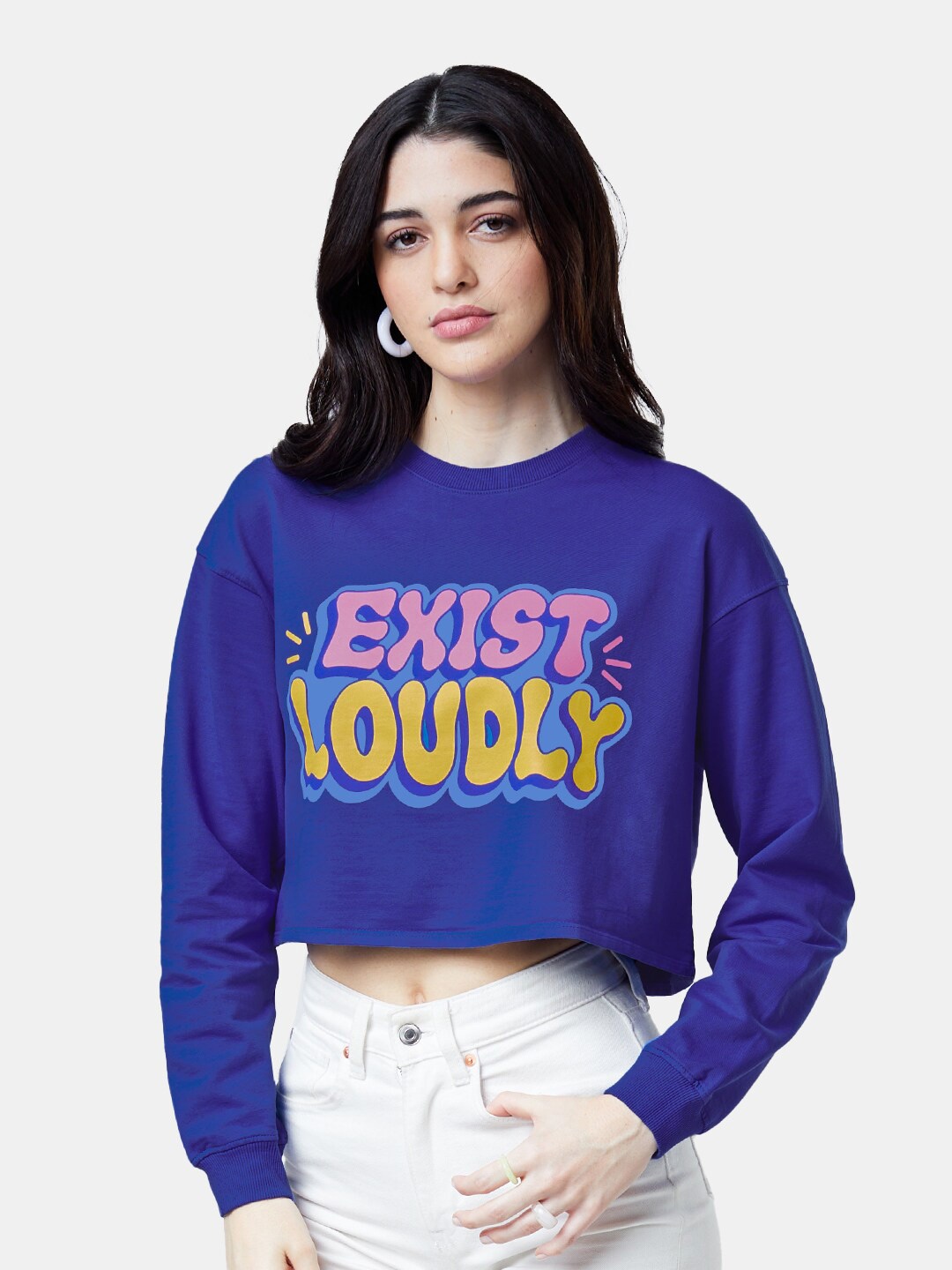 

The Souled Store Printed Cotton Sweatshirt, Blue