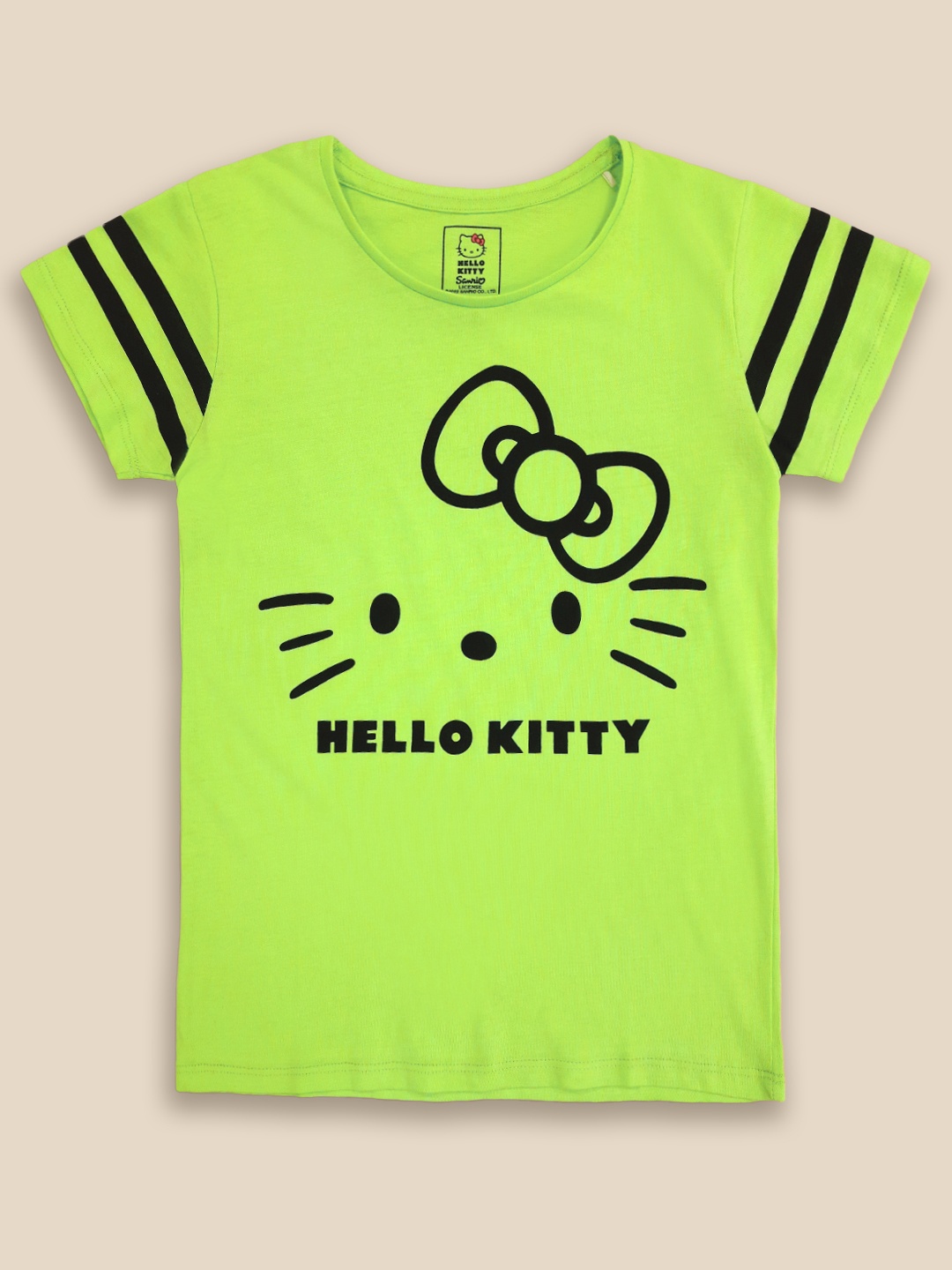 

Kids Ville Girls Hello Kitty Printed Cotton T-shirt, Green