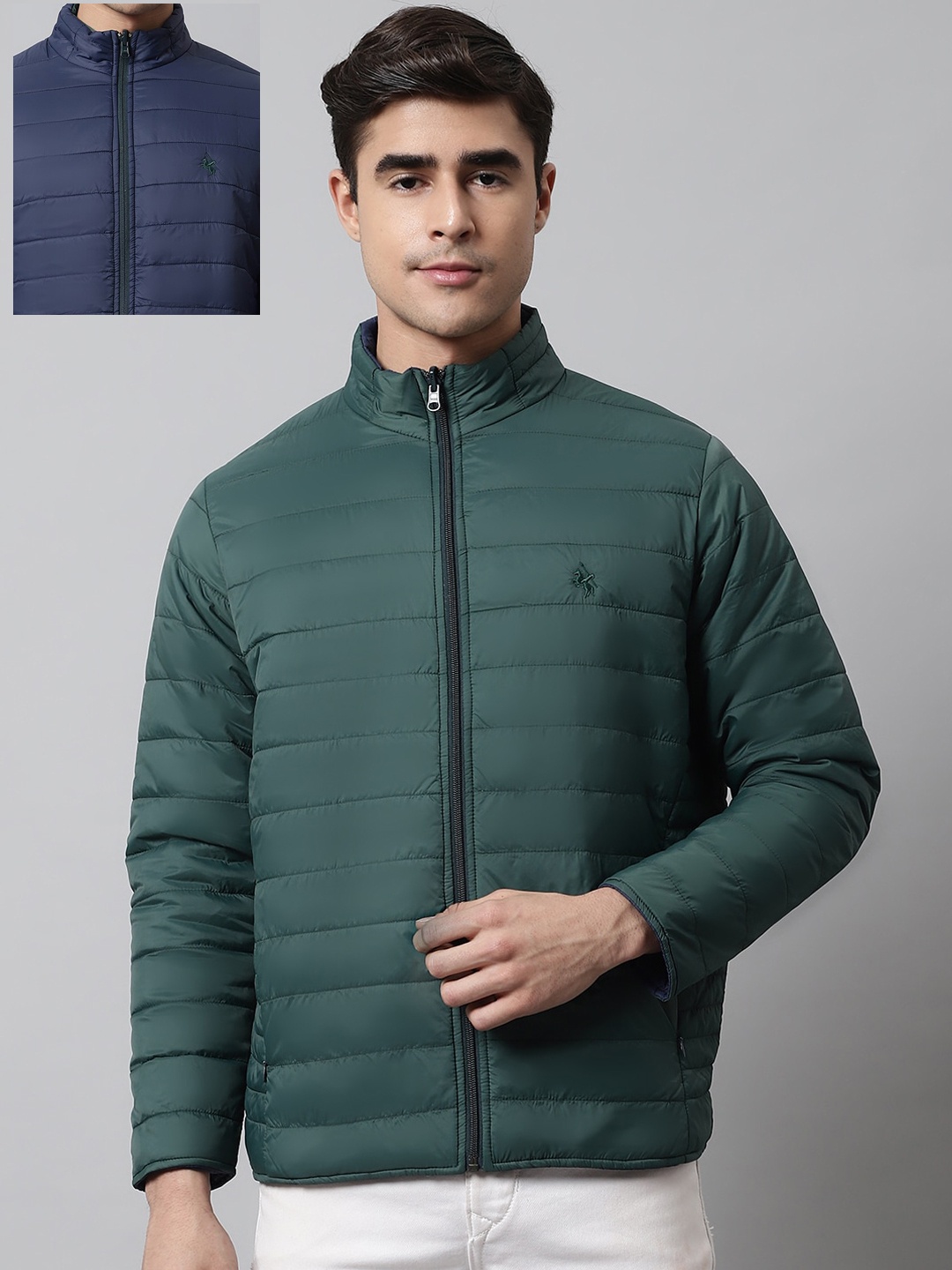 

Cantabil Men Green Reversible Puffer Jacket