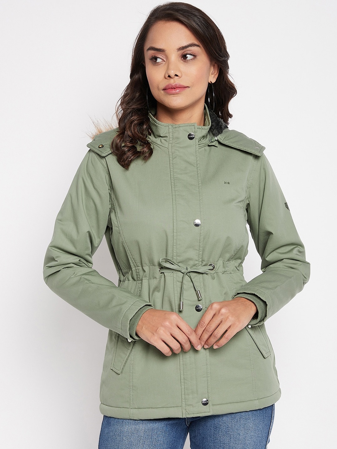 

Okane Women Longline Parka Jacket, Green