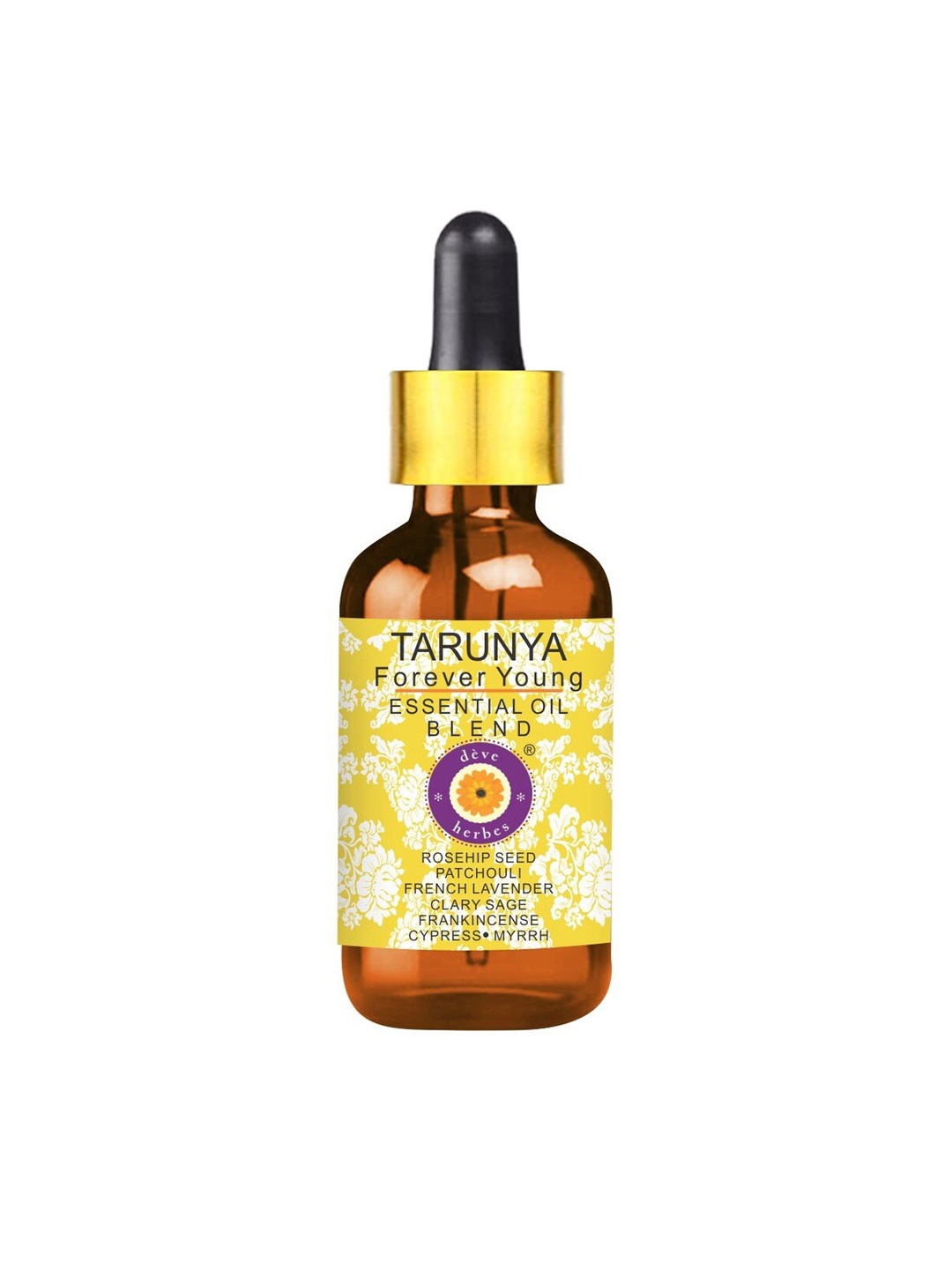 

Deve Herbes Tarunya Forever Young Anti Ageing Essential Blend Oil with Glass Dropper- 10ml, Yellow