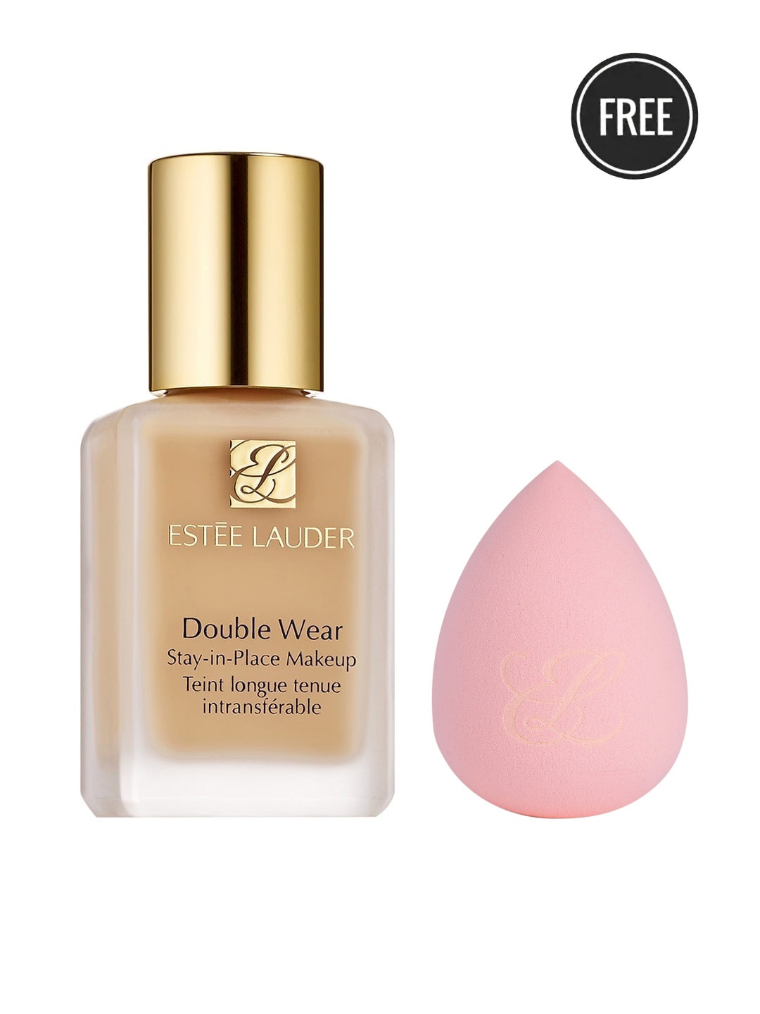 

Estee Lauder Double Wear Stay-in-Place SPF10 Mini Foundation - 1W2 with Makeup Sponge, Beige