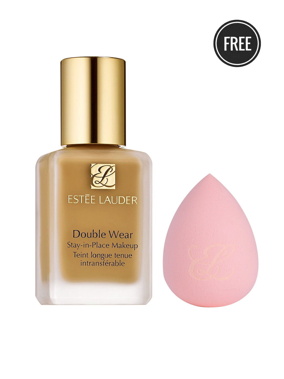 

Estee Lauder Double Wear Stay-in-Place SPF10 Mini Foundation - 3W2 with Makeup Sponge, Beige