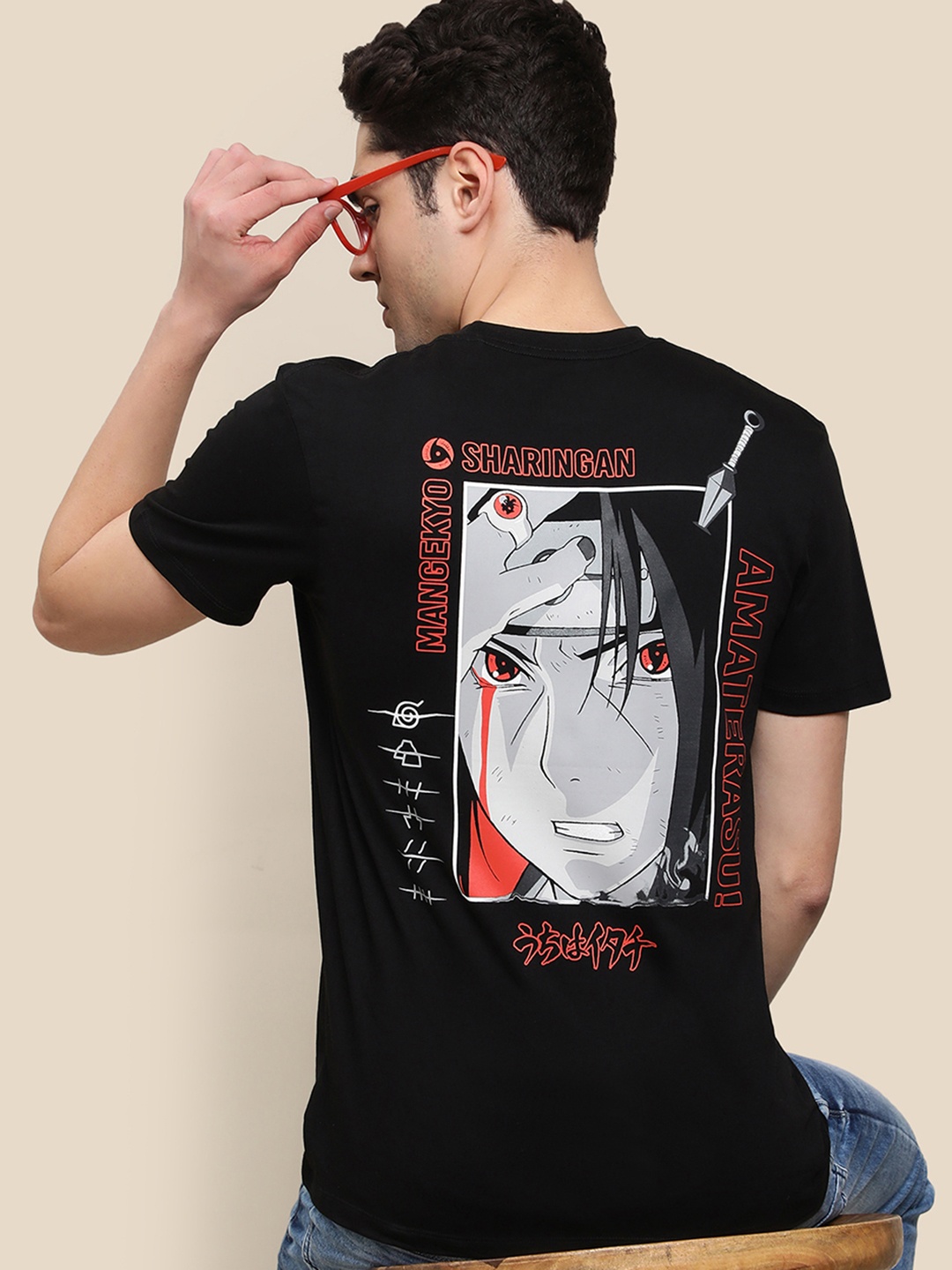 

Free Authority Men Naruto Printed T-shirt, Black