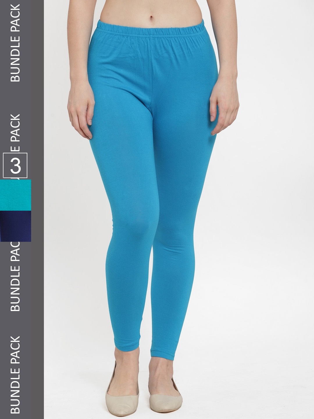 

Jinfo Pack Of 3 Ankle-Length Leggings, Blue