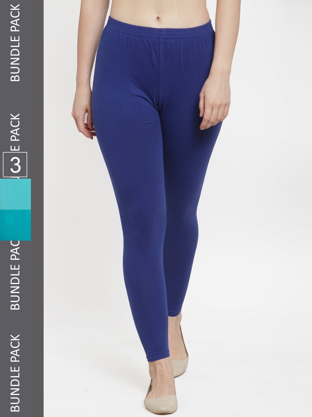 

Jinfo Pack of 3 Ankle-Length Leggings, Blue