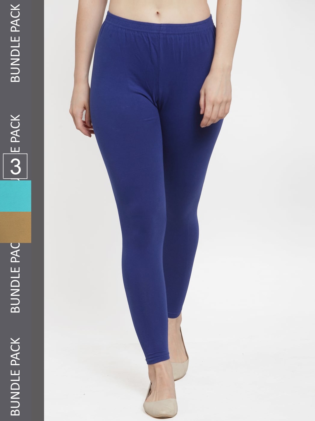 

Jinfo Pack Of 3 Ankle-Length Leggings, Blue