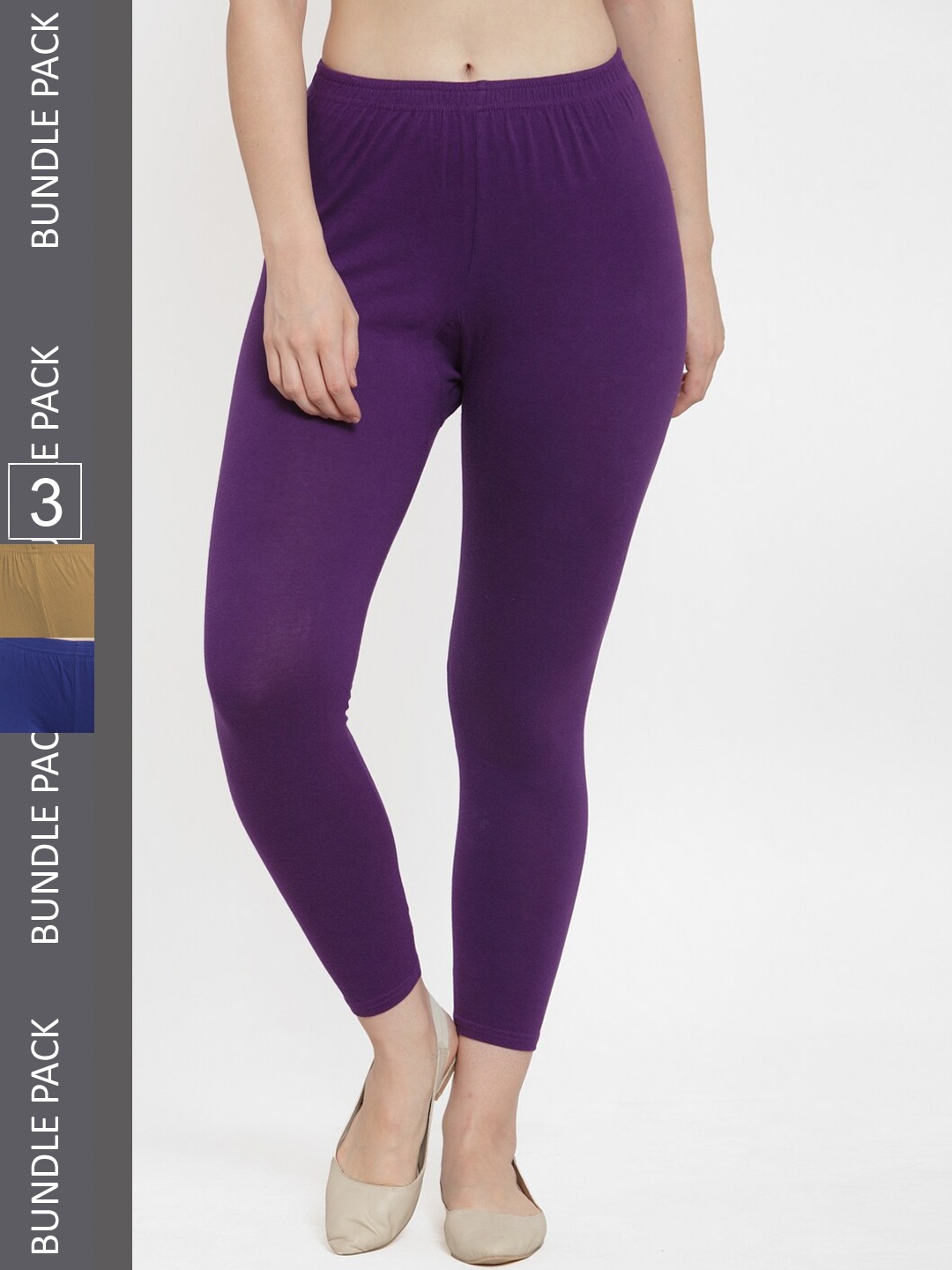 

Jinfo Pack of 3 Ankle-Length Leggings, Blue