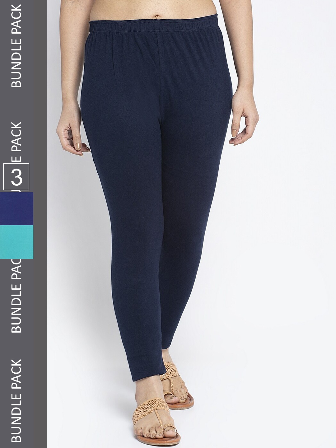 

Jinfo Pack Of 3 Ankle-Length Leggings, Blue