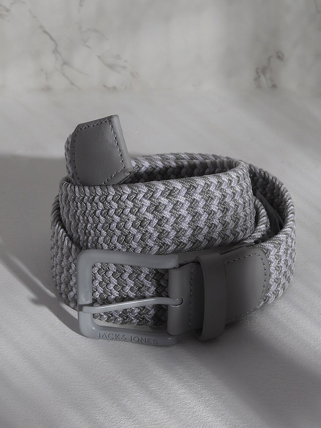 

Jack & Jones Men Braided Belt, Grey