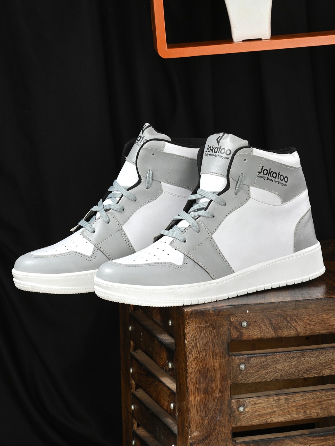 

JOKATOO Men Colourblocked Mid Top Sneakers, Grey