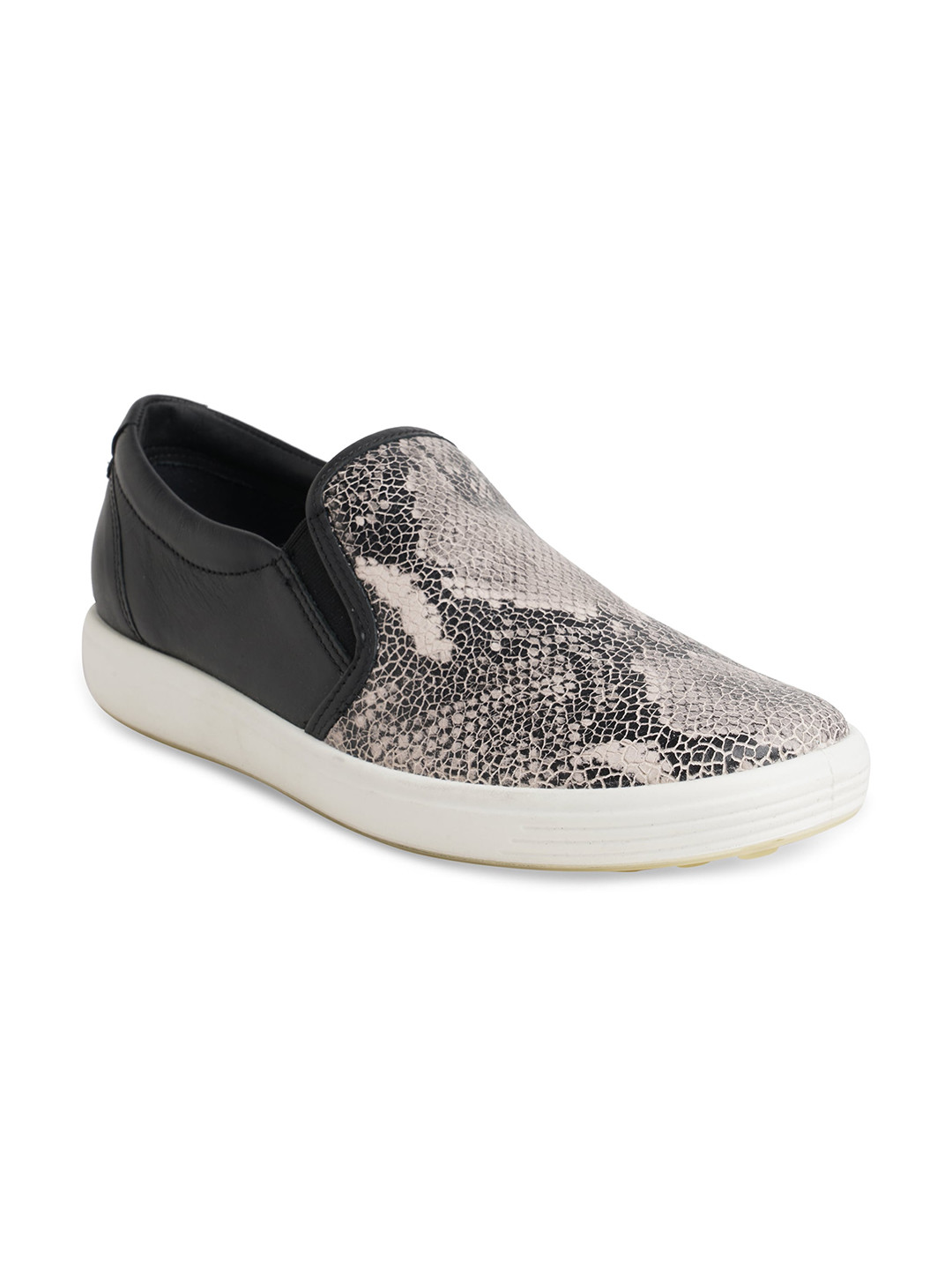 

ECCO Women Printed Leather Slip-On Sneakers, Beige