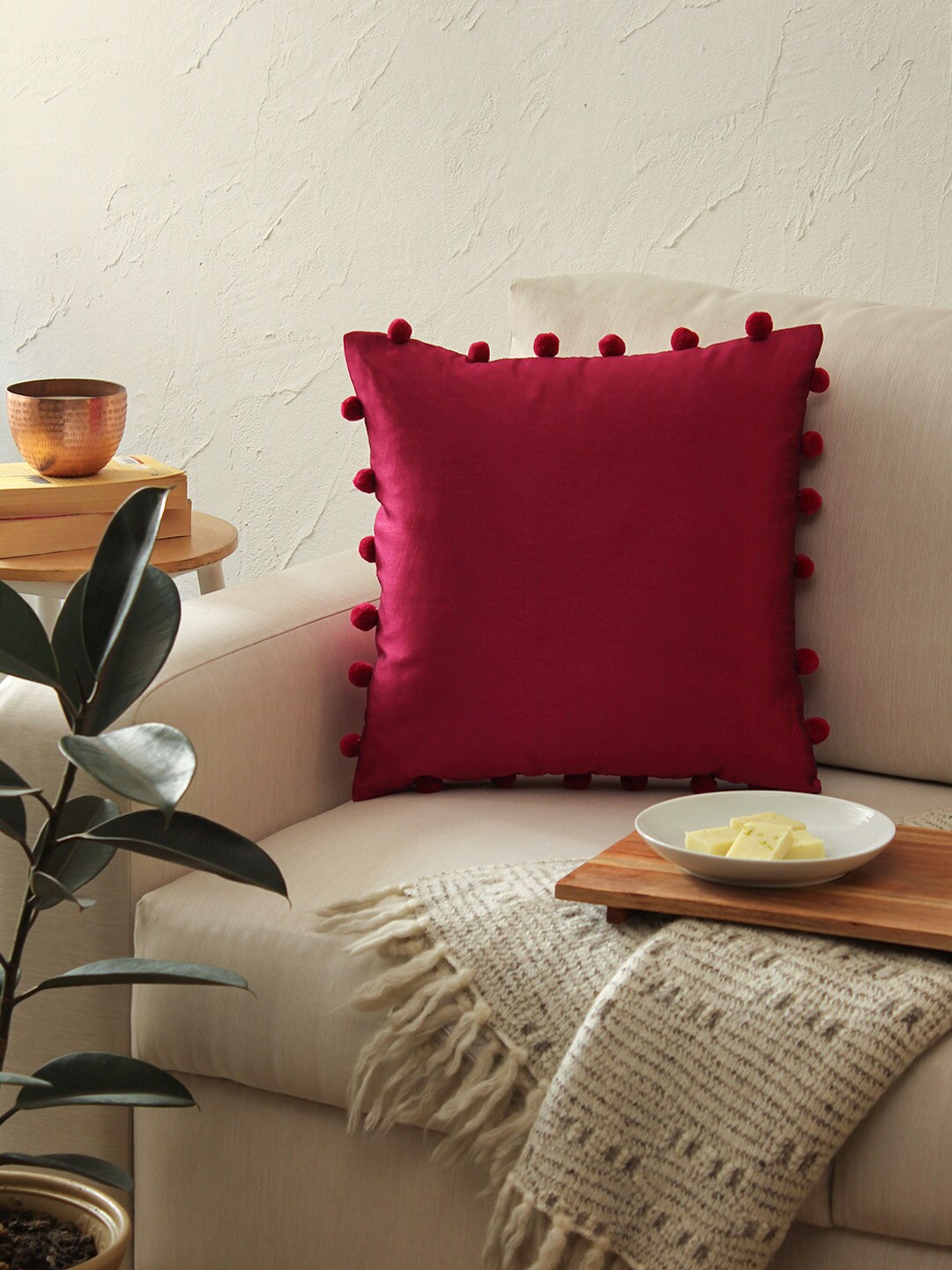

House This Pink Square Cotton Cushion Cover
