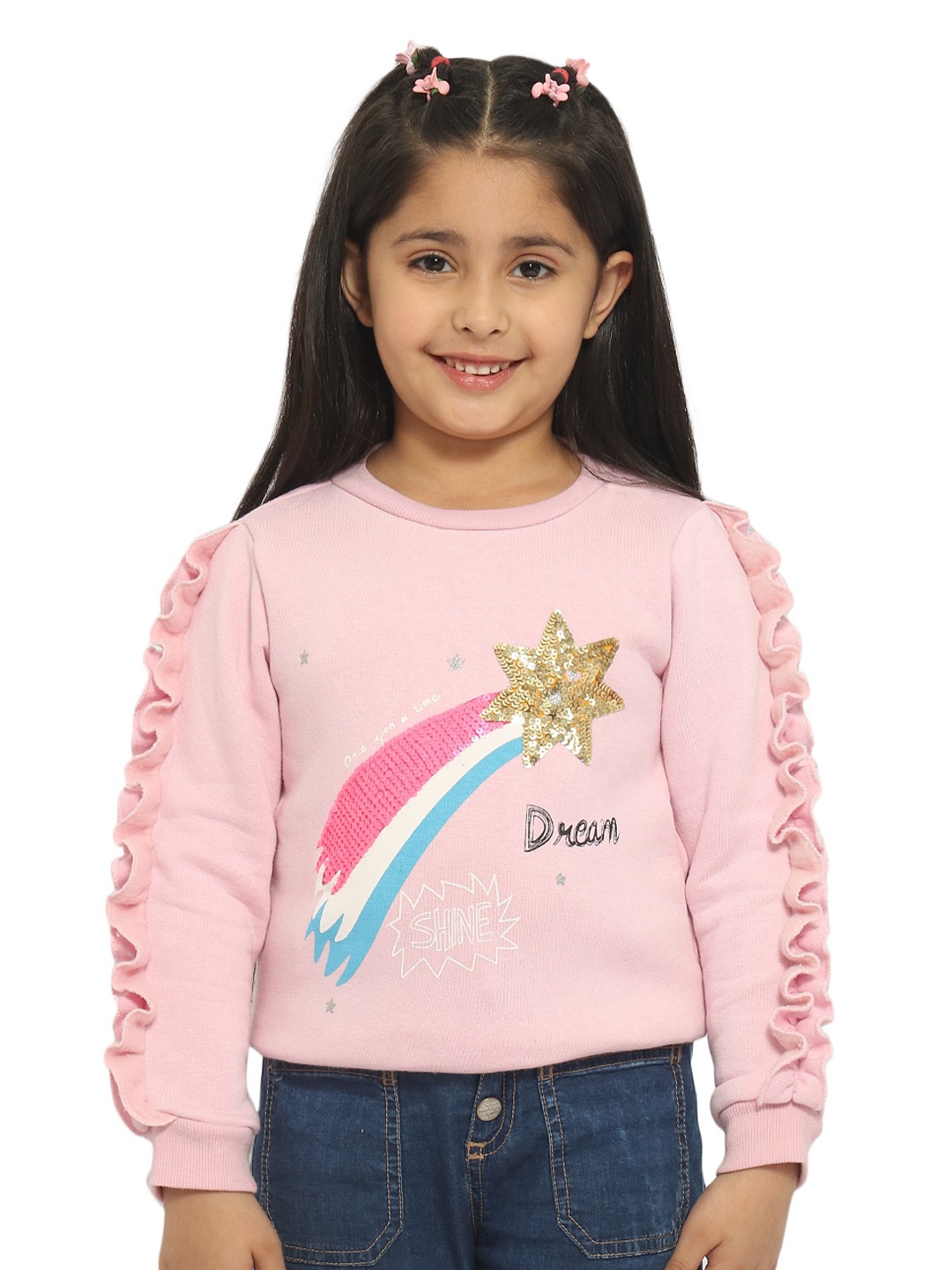 

Nauti Nati Girls Embellished Sweatshirt, Pink