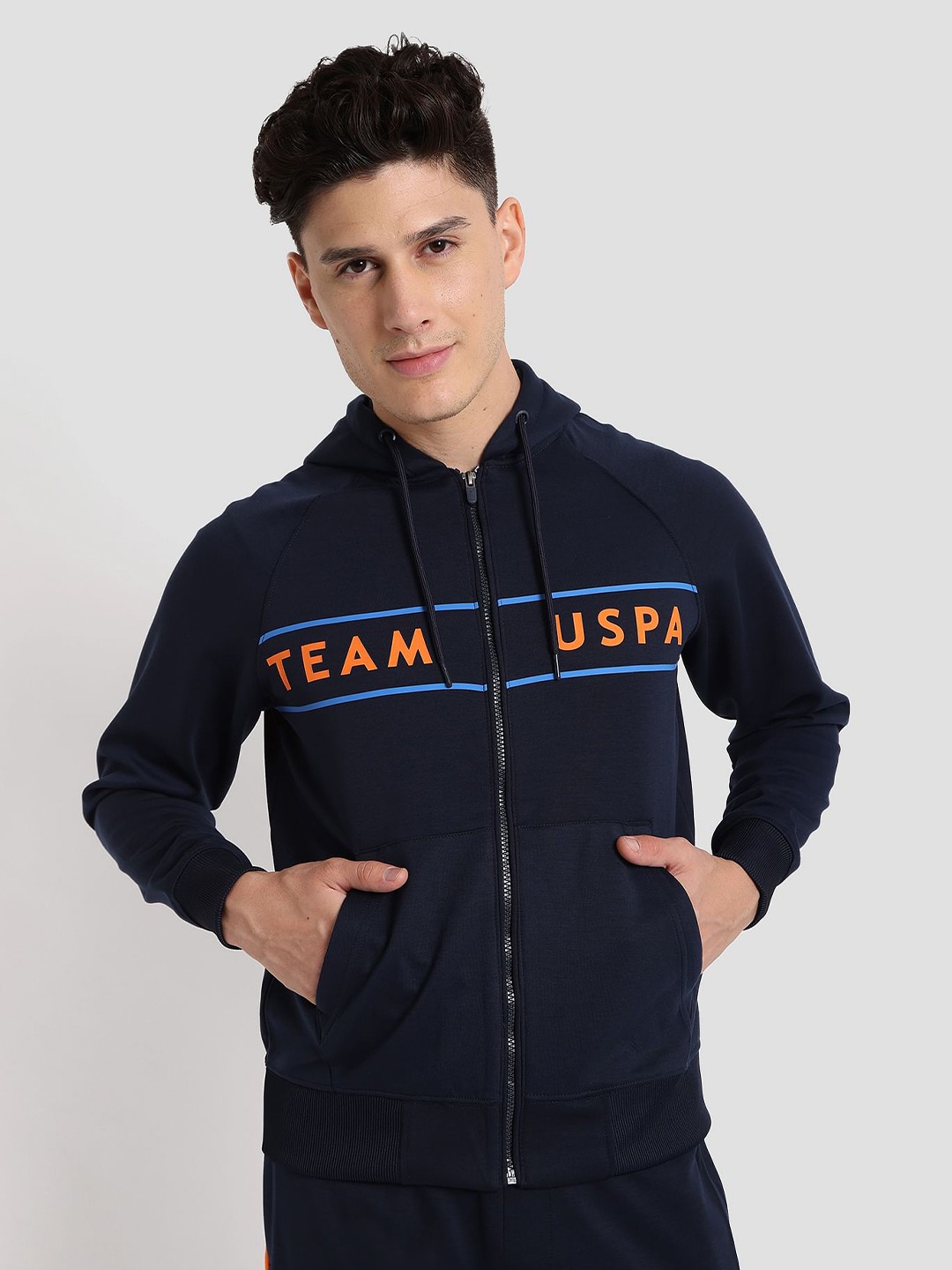 

U.S. Polo Assn. Printed Logo Performance Hoodie Sweatshirt, Navy blue