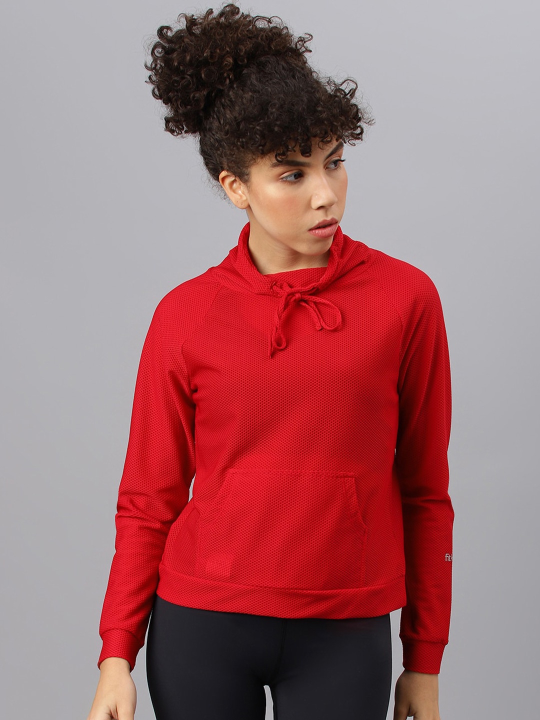 

Fitkin Women Solid Rapid Dry Sweatshirt, Red