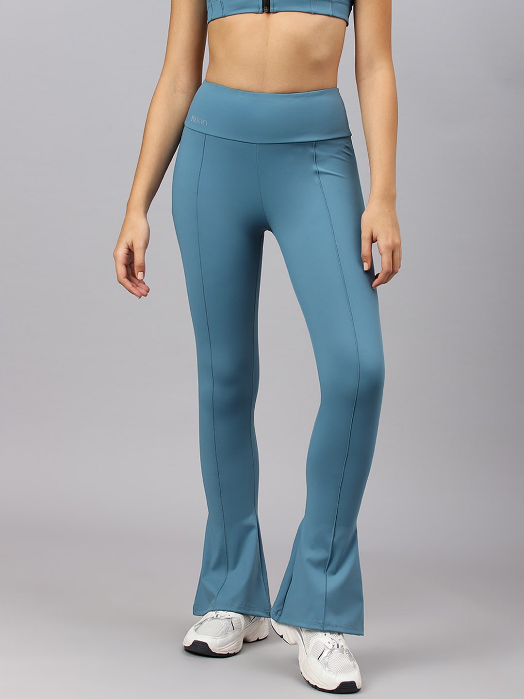 

Fitkin Women Bootcut Track Pants, Turquoise blue