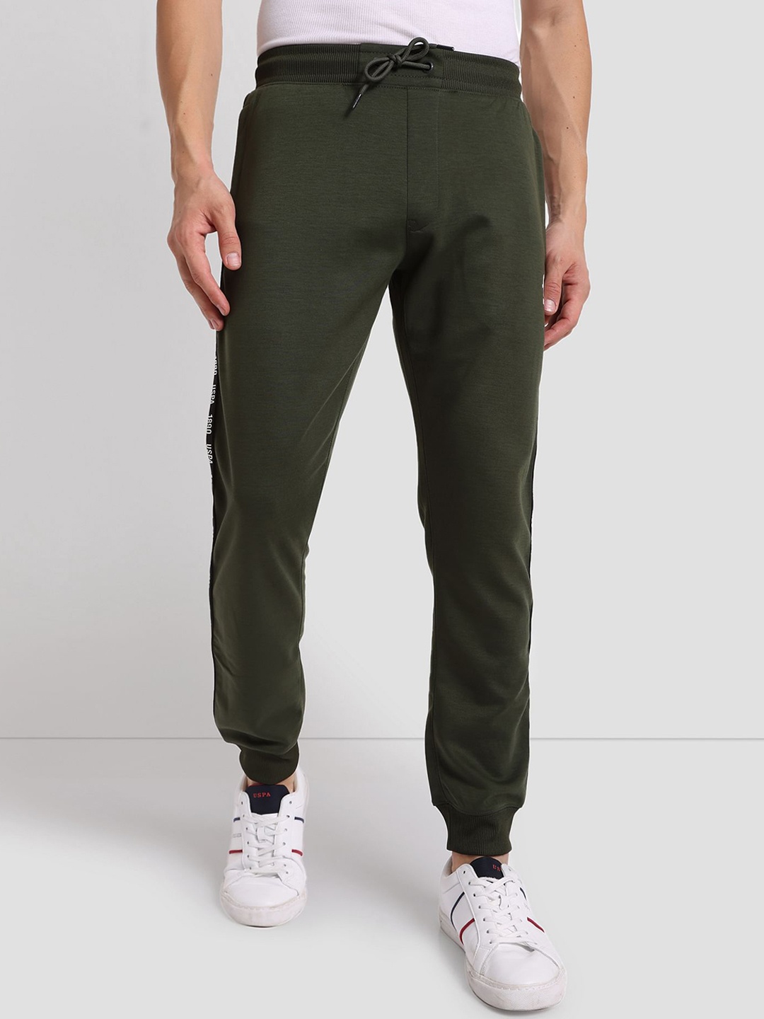 

U.S. Polo Assn. Men Straight-Fit Logo Tape Performance Joggers, Green