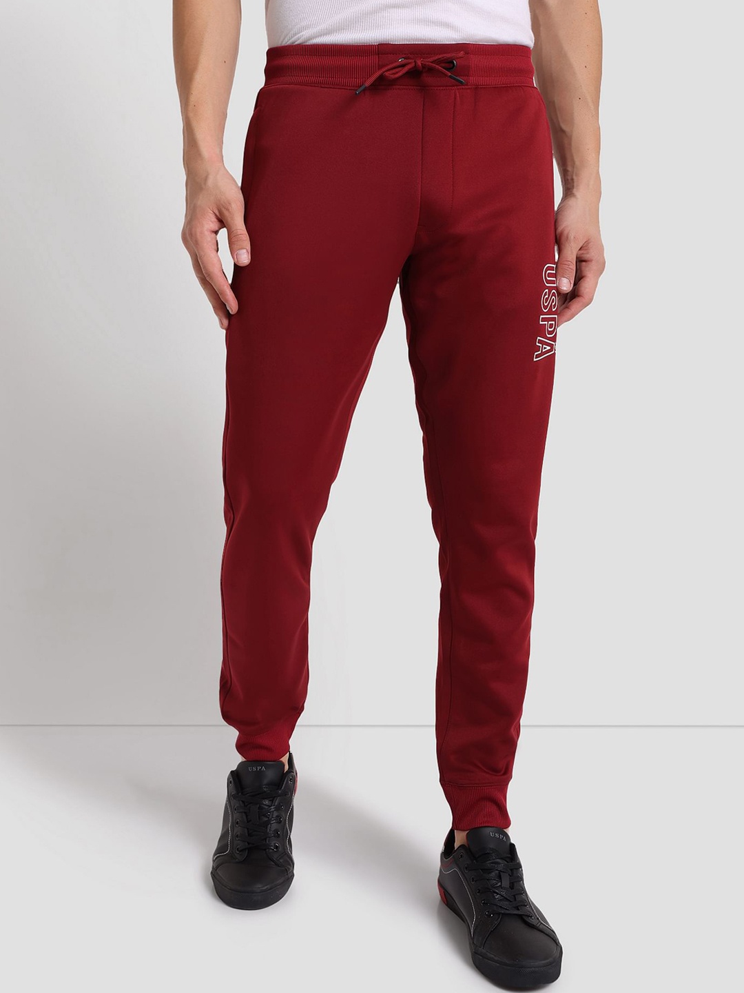 

U.S. Polo Assn. Printed Straight-Fit Outline Logo Active Joggers, Red