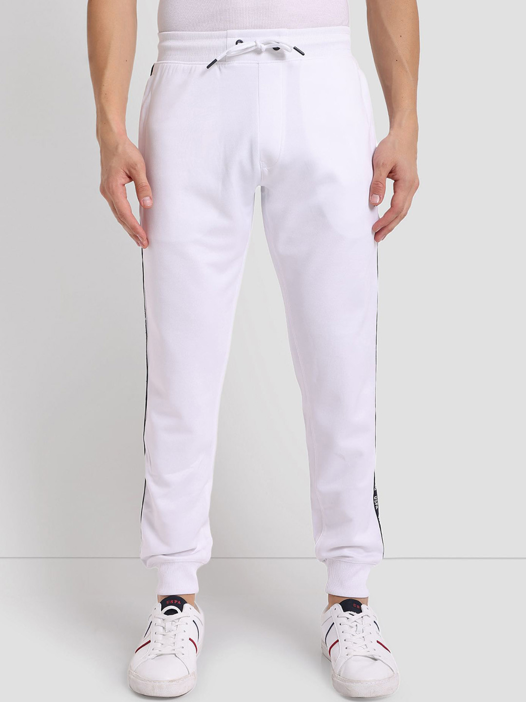 

U.S. Polo Assn. Men Performance Logo Tape Performance Joggers, White