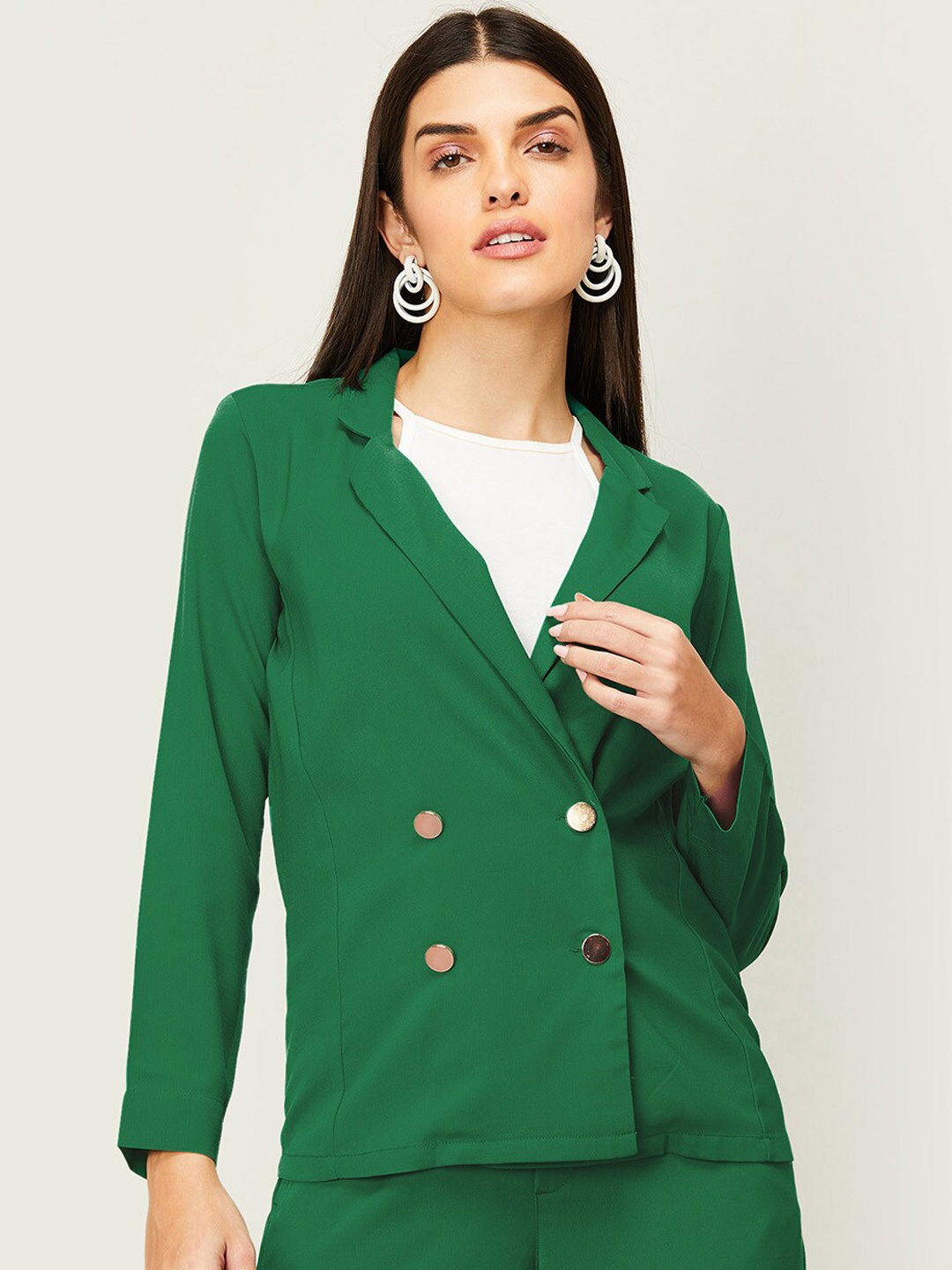 

CODE by Lifestyle Women Double-Breasted Blazers, Green