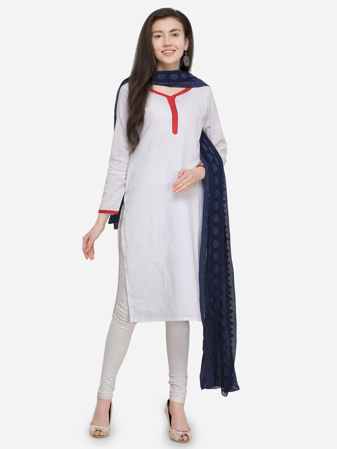 

mf Embroidered Dupatta with Thread Work, Blue