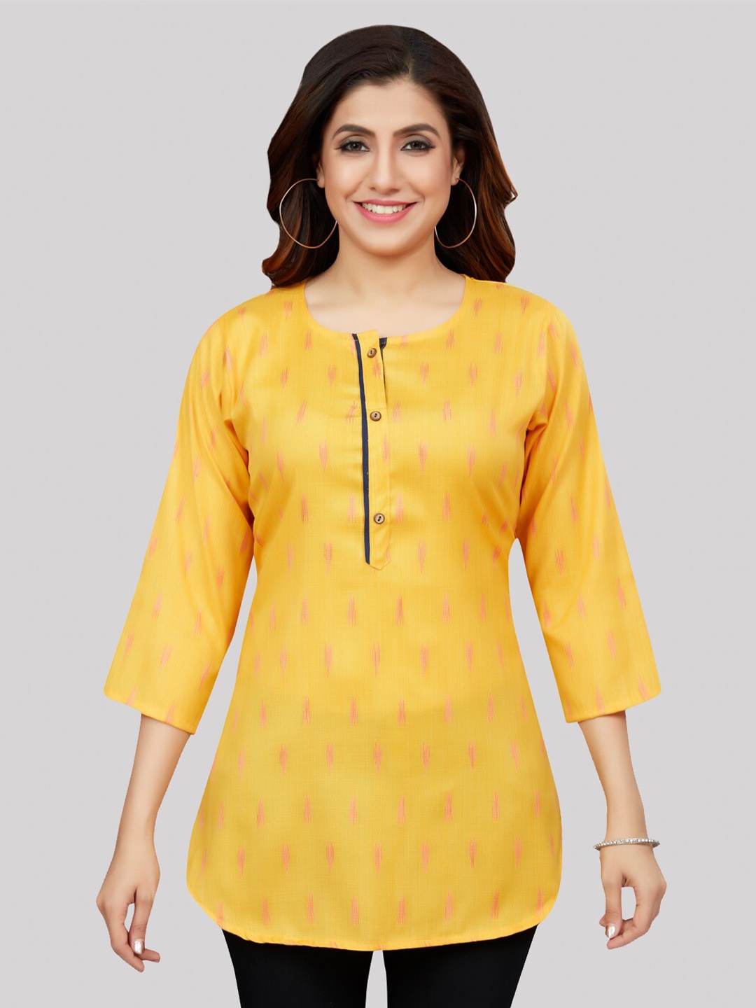 

Saree Swarg Woven Design Regular Kurti, Yellow