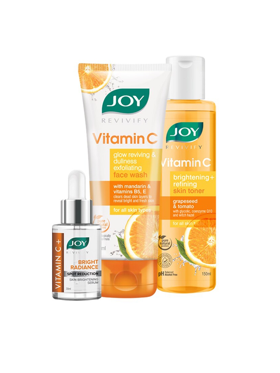 

JOY Revivify Vitamin C Set Of 3 Skin Care Gift Set, Yellow