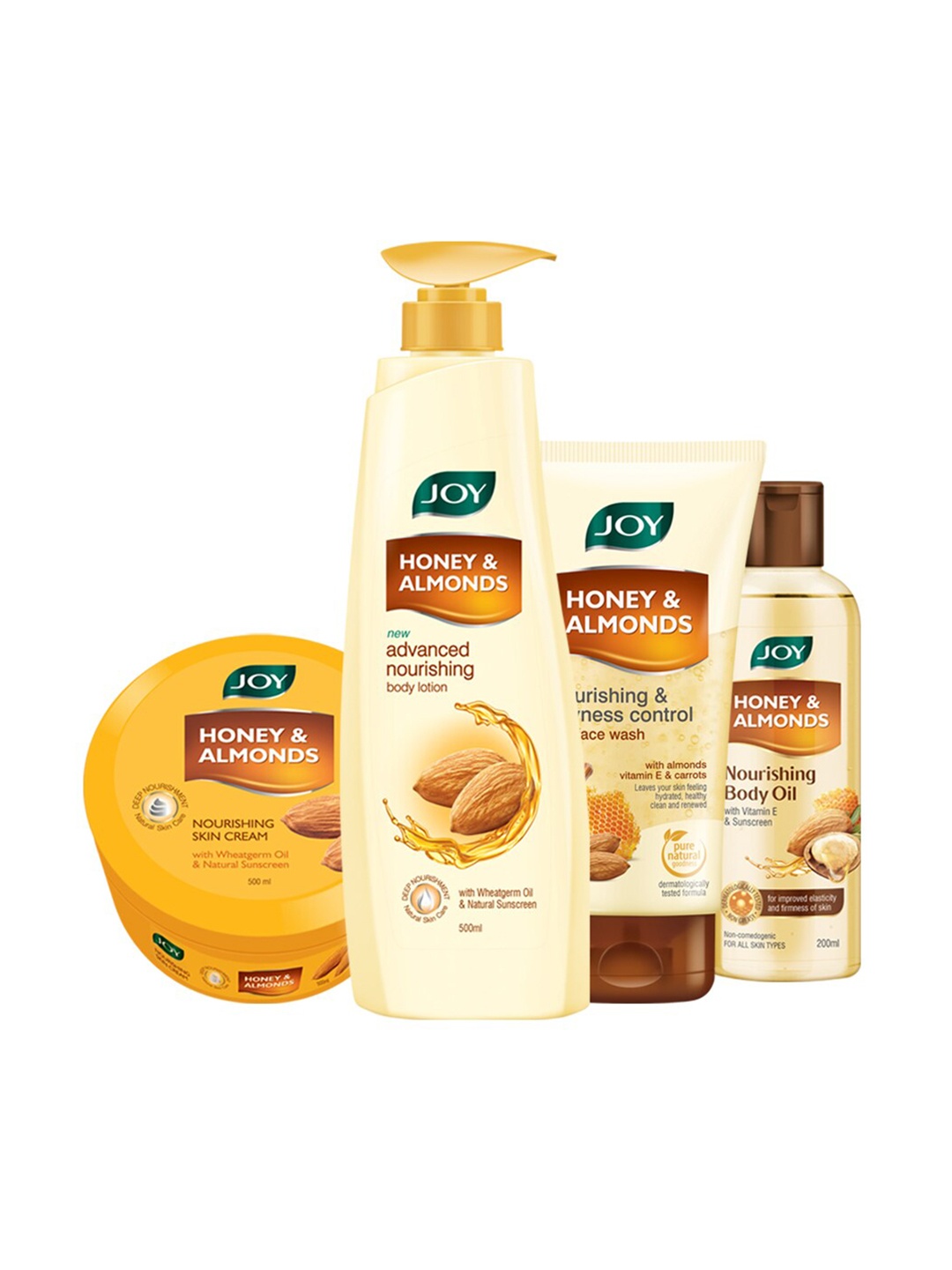 

JOY Signature Honey Almonds Skin Care Combo - Set of 4 Value Pack, White