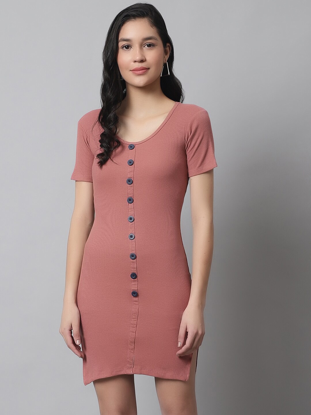 

NoBarr Sheath Cotton Dress, Peach