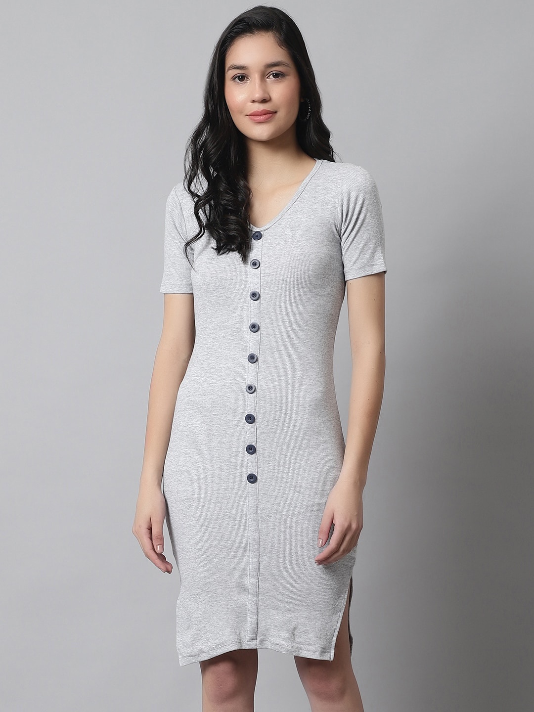 

NoBarr Cotton Sheath Dress, Grey