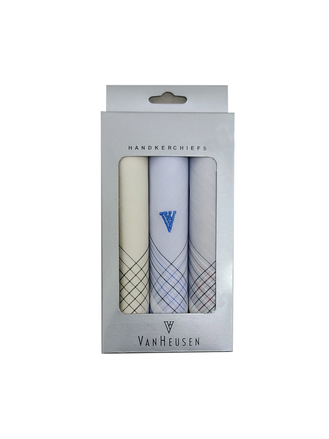 

Van Heusen Men Pack Of 3 Cotton Handkerchief, Blue