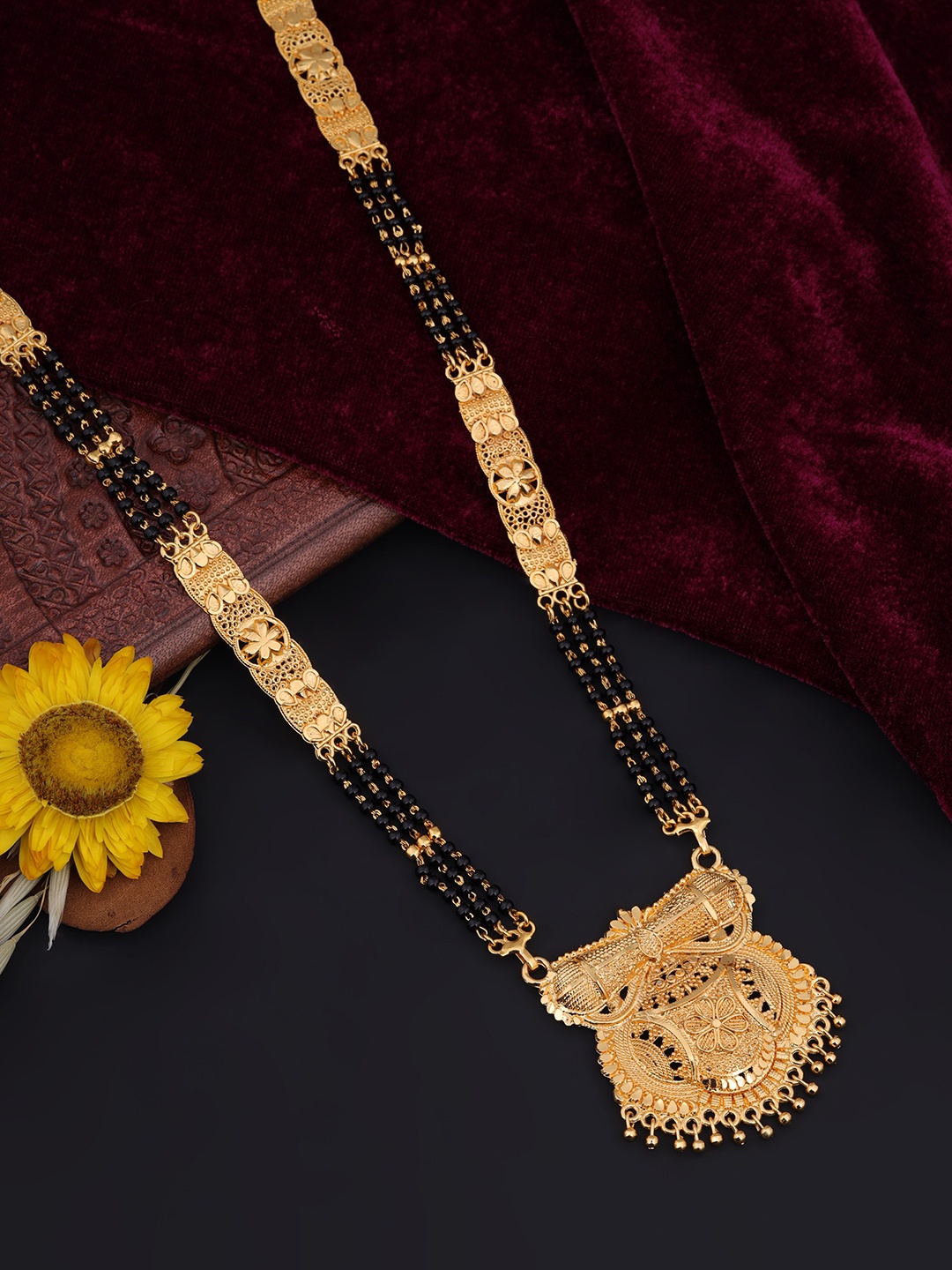 

Brado Jewellery Gold-Plated Beaded Mangalsutra