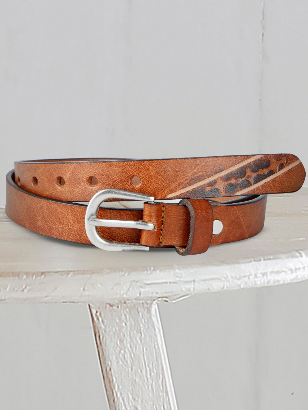 

WELBAWT Women Brown Printed Leather Belt