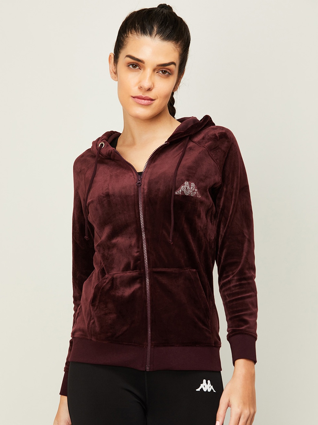 

Kappa Hooded Cotton Sweatshirt, Maroon