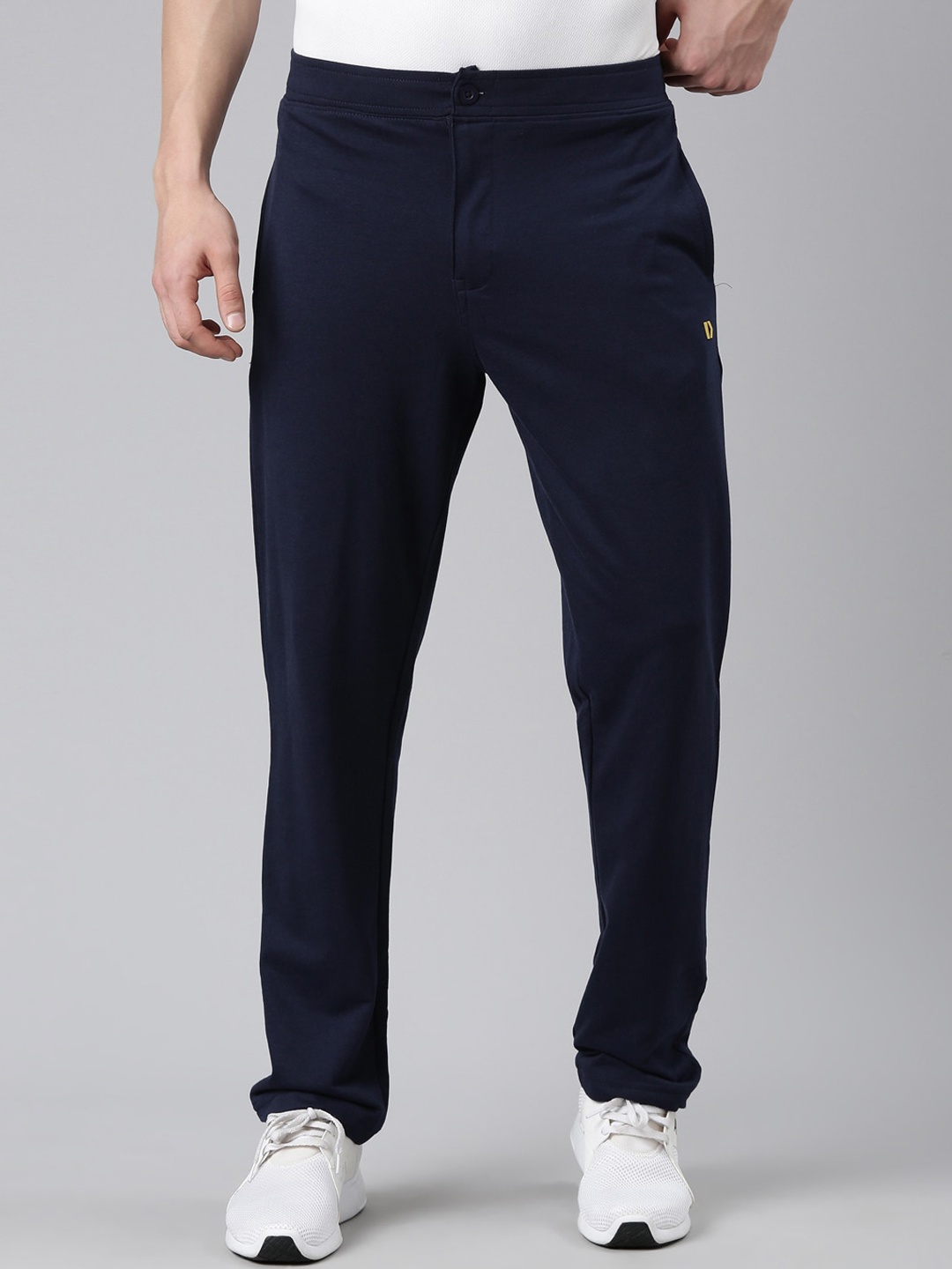 

DIXCY SCOTT Men Cotton Track Pants, Navy blue