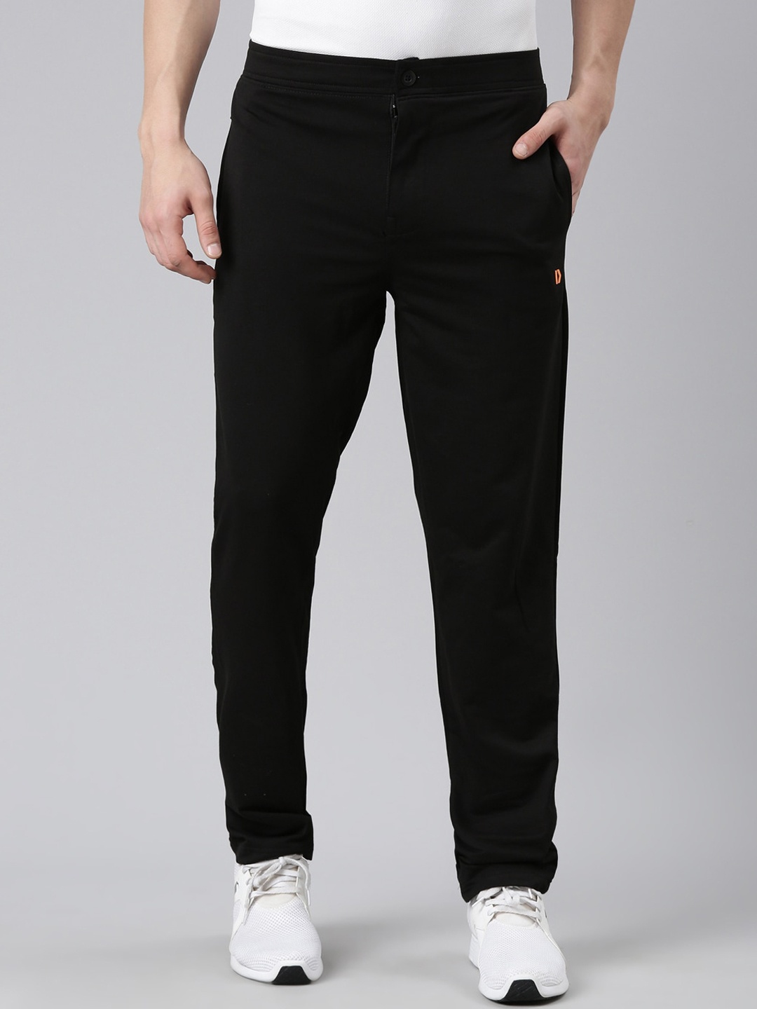 

DIXCY SCOTT Men Cotton Track Pants, Black
