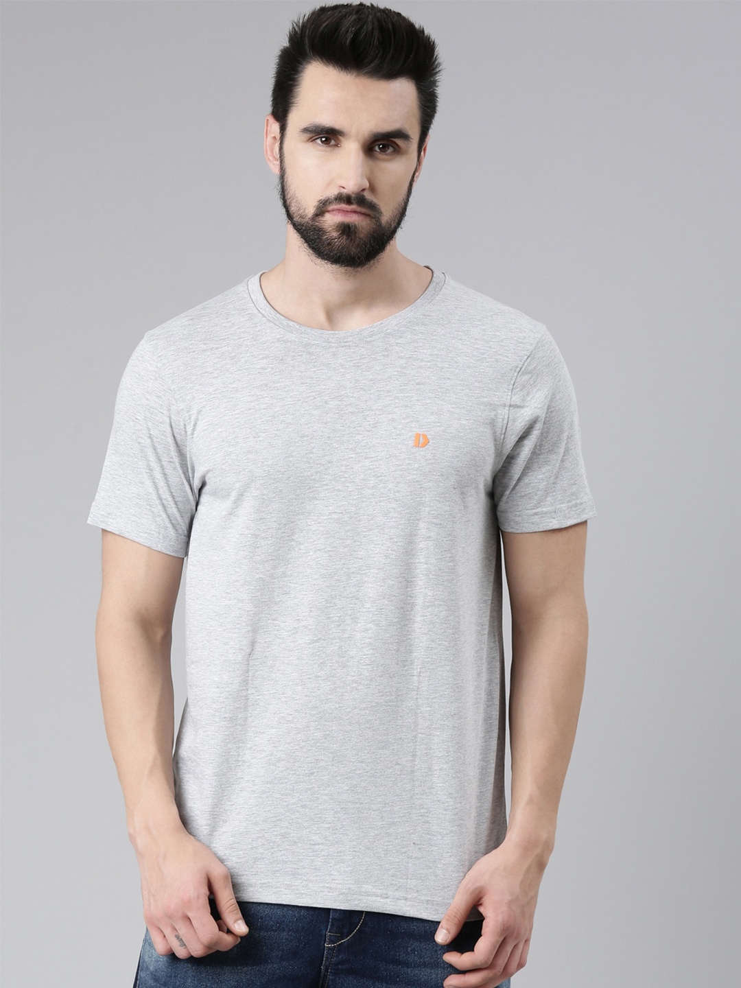 

DIXCY SCOTT Men Solid Casual T-shirt, Grey