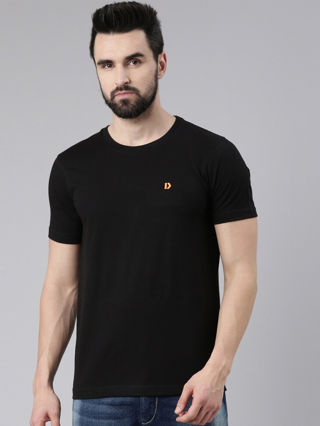 

DIXCY SCOTT Men Cotton T-shirt, Black