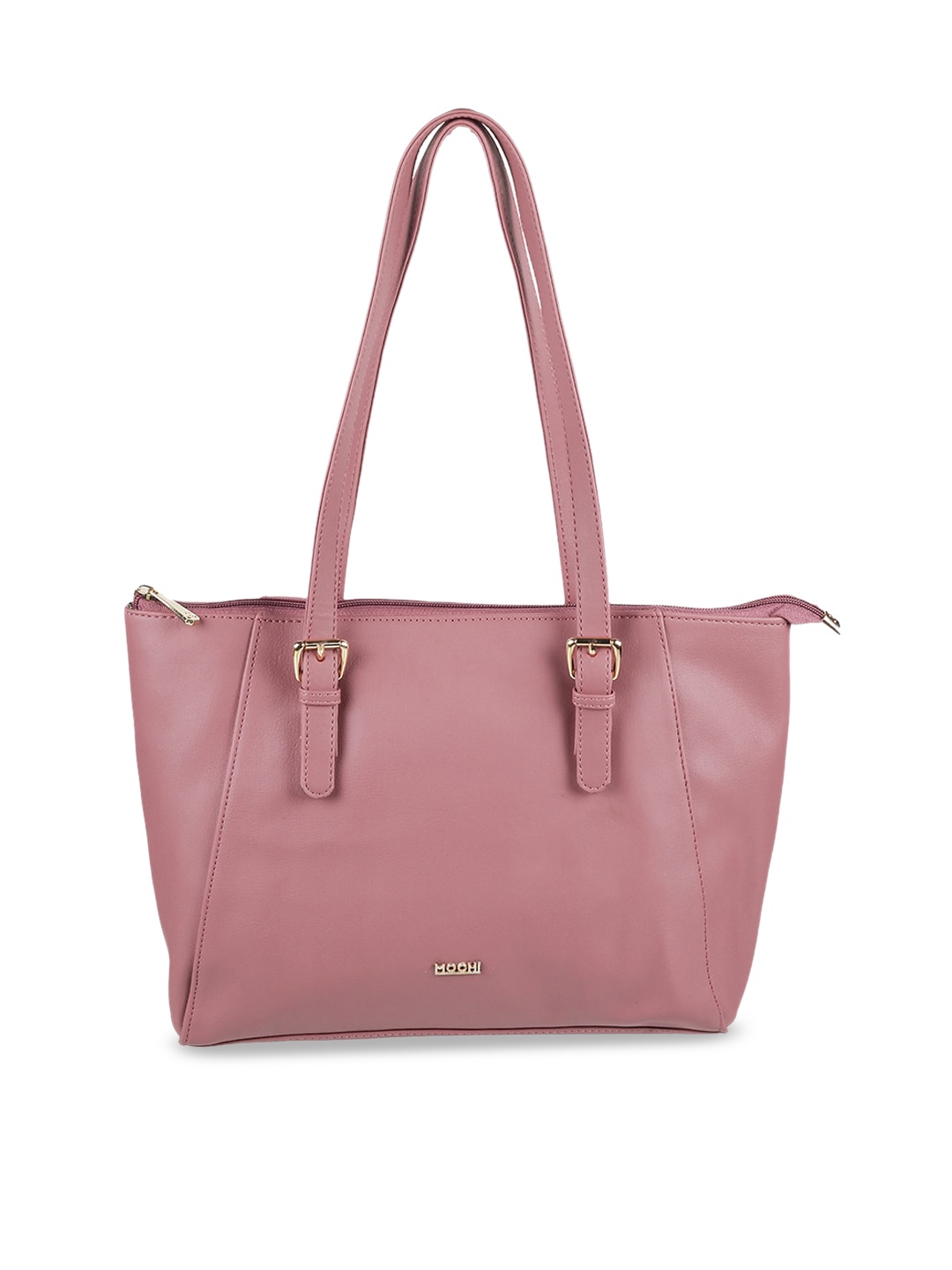 

Mochi Peach-Coloured Textured Structured Shoulder Bag