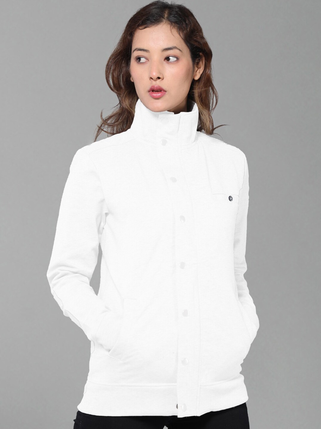 

Dream of Glory Inc Women White Windcheater Outdoor Sporty Jacket