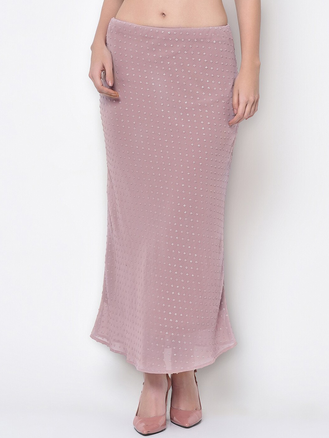 

LELA Self-Design Maxi-Length Straight Bias Skirts, Pink