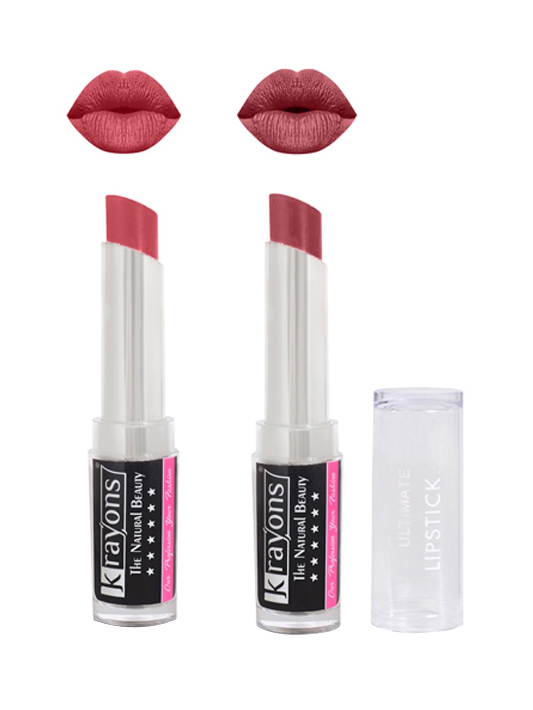 

krayons Set Of 2 The Natural Beauty Ultimate Moisturizing Matte Lipsticks - 3.5 gm Each, Brown