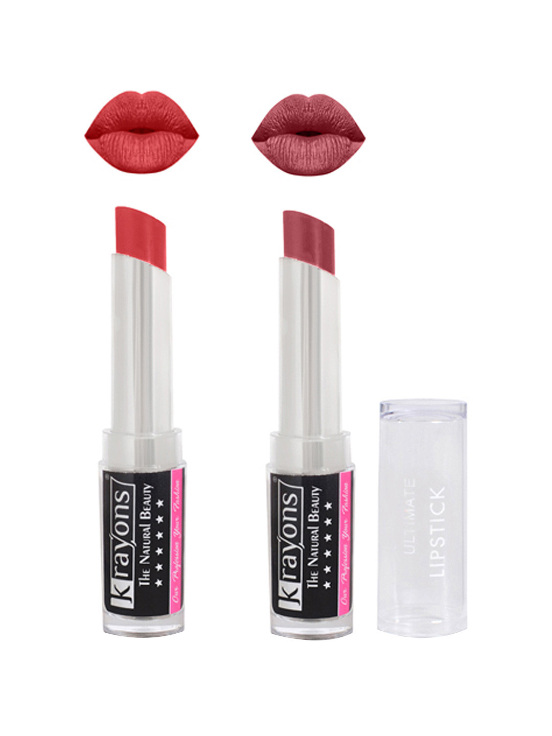 

krayons Set Of 2 The Natural Beauty Ultimate Moisturizing Matte Lipsticks - 3.5 gm Each, Red