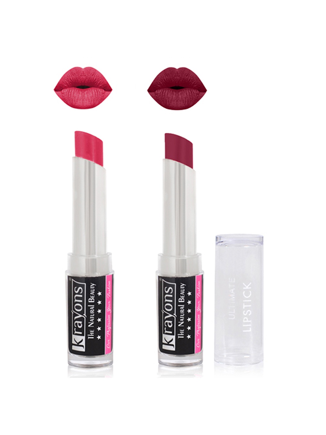 

krayons Set Of 2 The Natural Beauty Ultimate Moisturizing Matte Lipsticks - 3.5 gm Each, Magenta