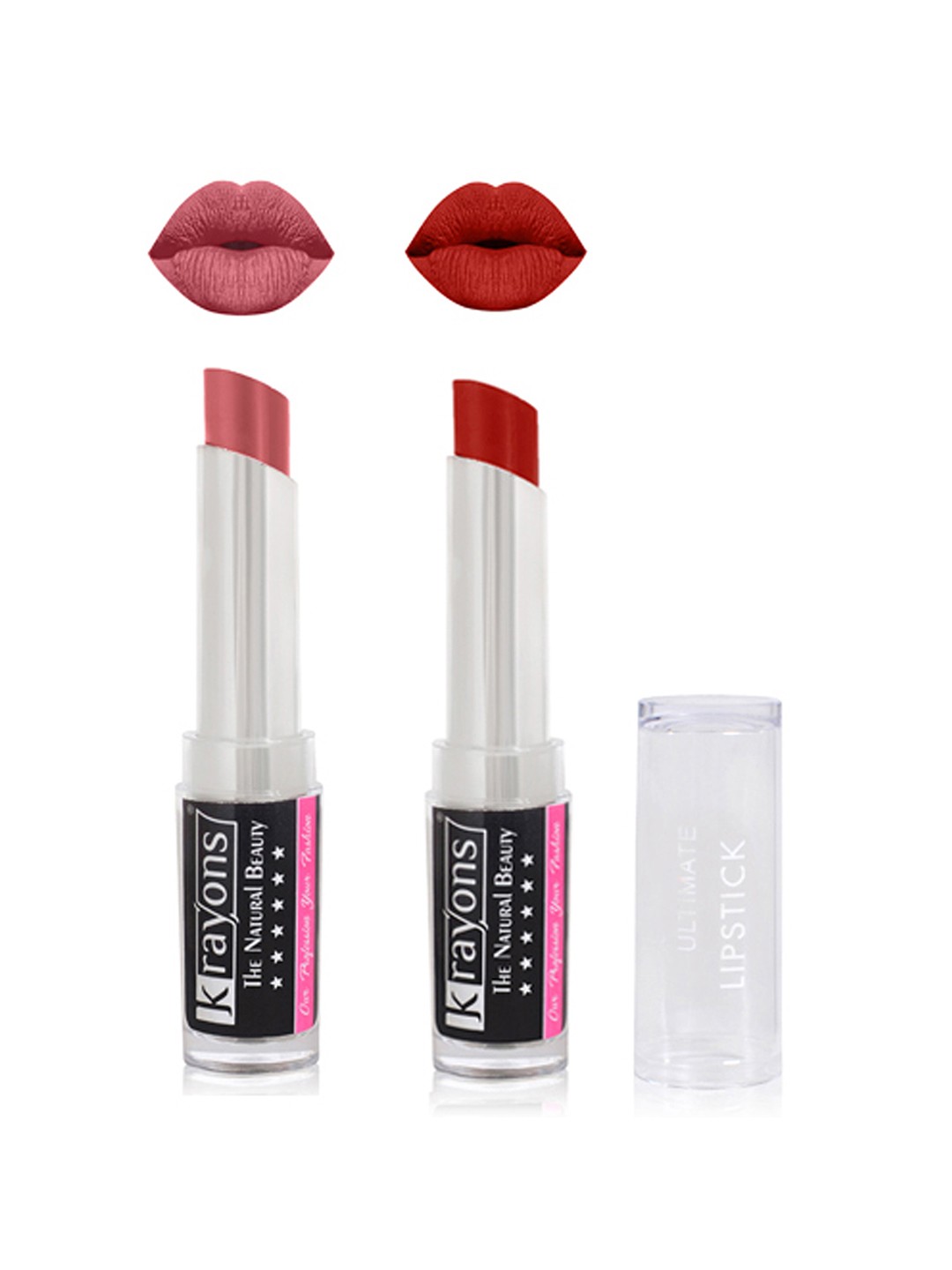 

krayons Set Of 2 The Natural Beauty Ultimate Moisturizing Matte Lipsticks - 3.5 gm Each, Red