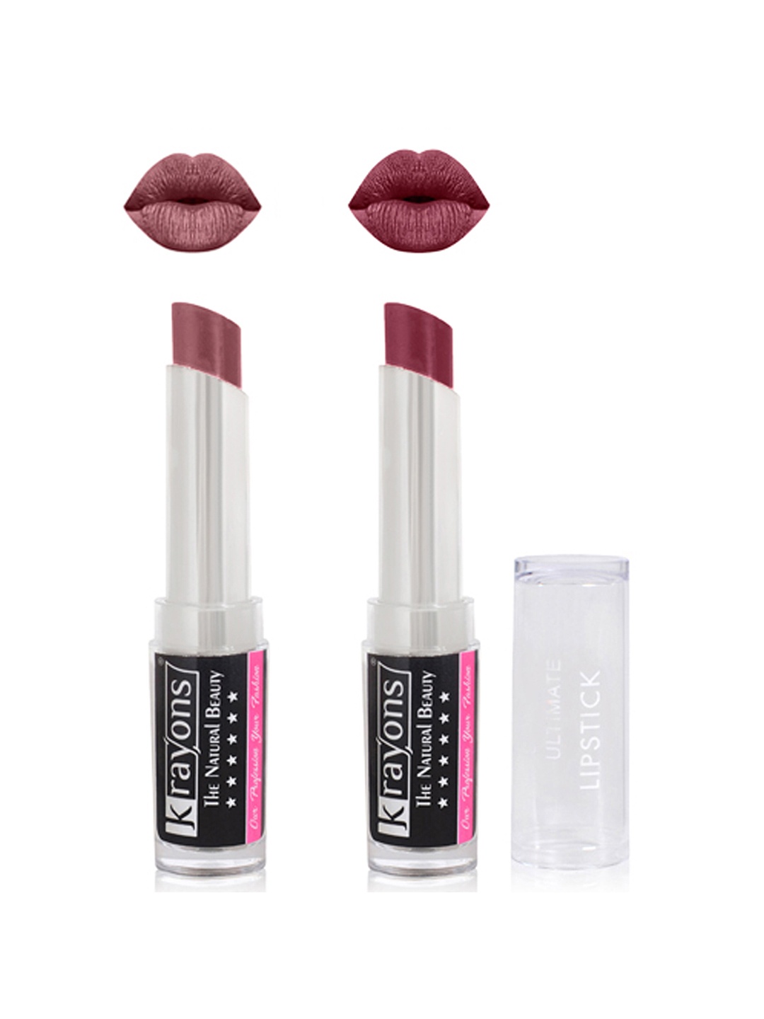 

krayons Set Of 2 Ultimate Moisturizing Matte Lipstick - Moody Maroon 08 & Burgundy 09